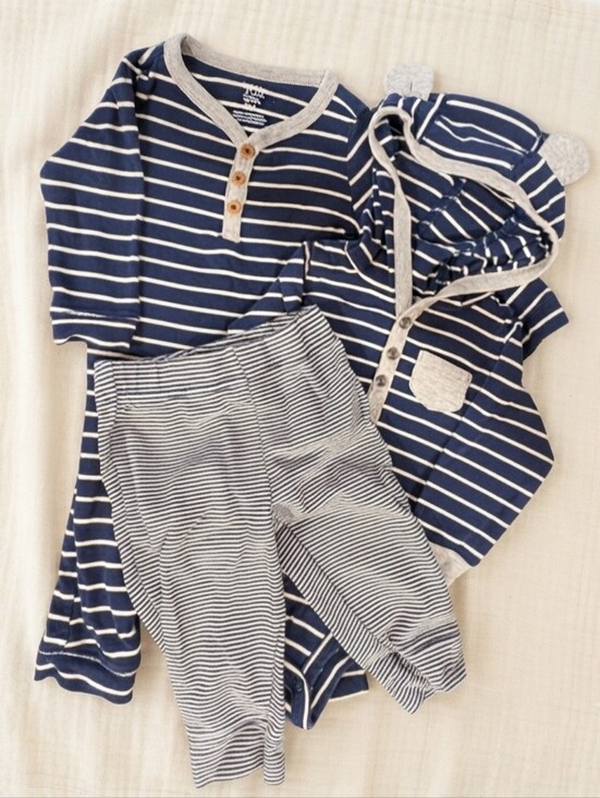 Carter's Other - Carter's 9M Striped Blue and White/Gray Kids Clothes